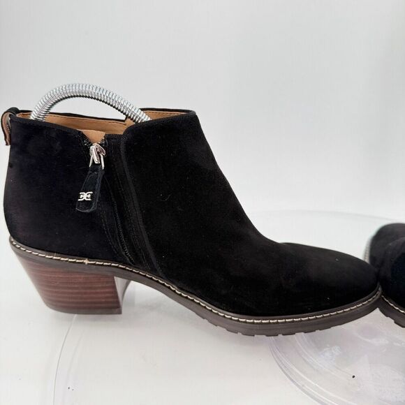 Sam Edelman Womens Pryce Ankle Boots Black Suede Block Heel Zip Up Size 10 M - Picture 9 of 13